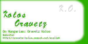 kolos oravetz business card